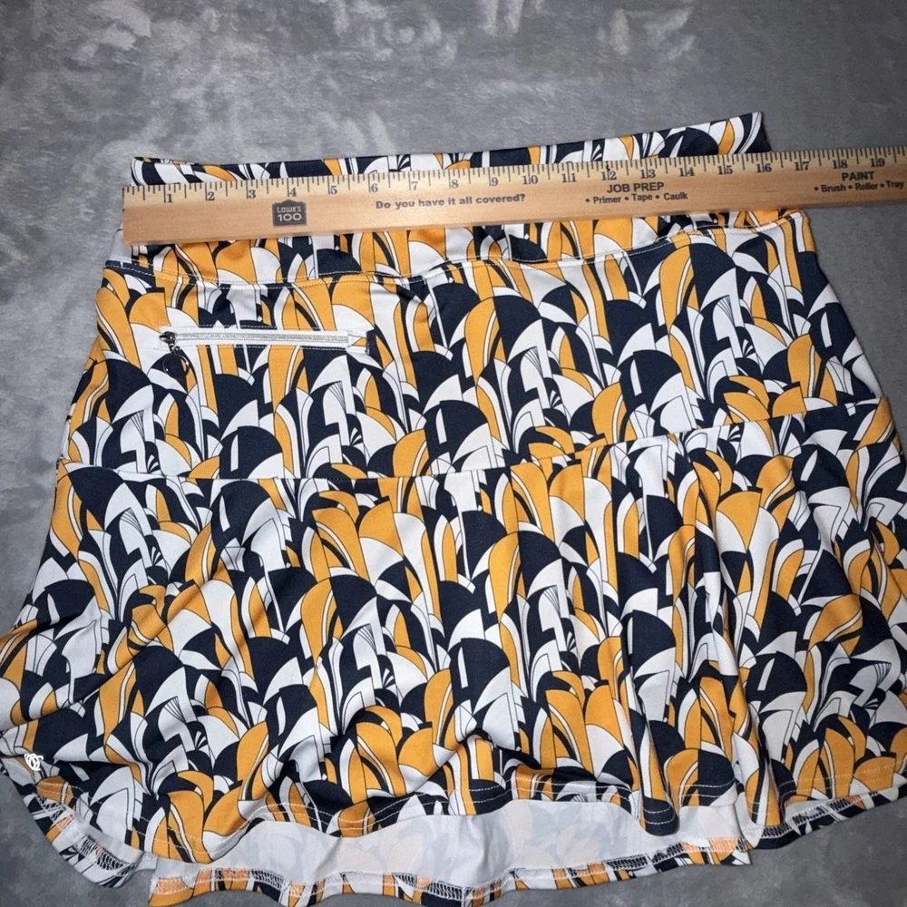 GG Blue Luxe Sport Golf Athletic Swing Skort Sz L Art Deco Tennis Pickleball